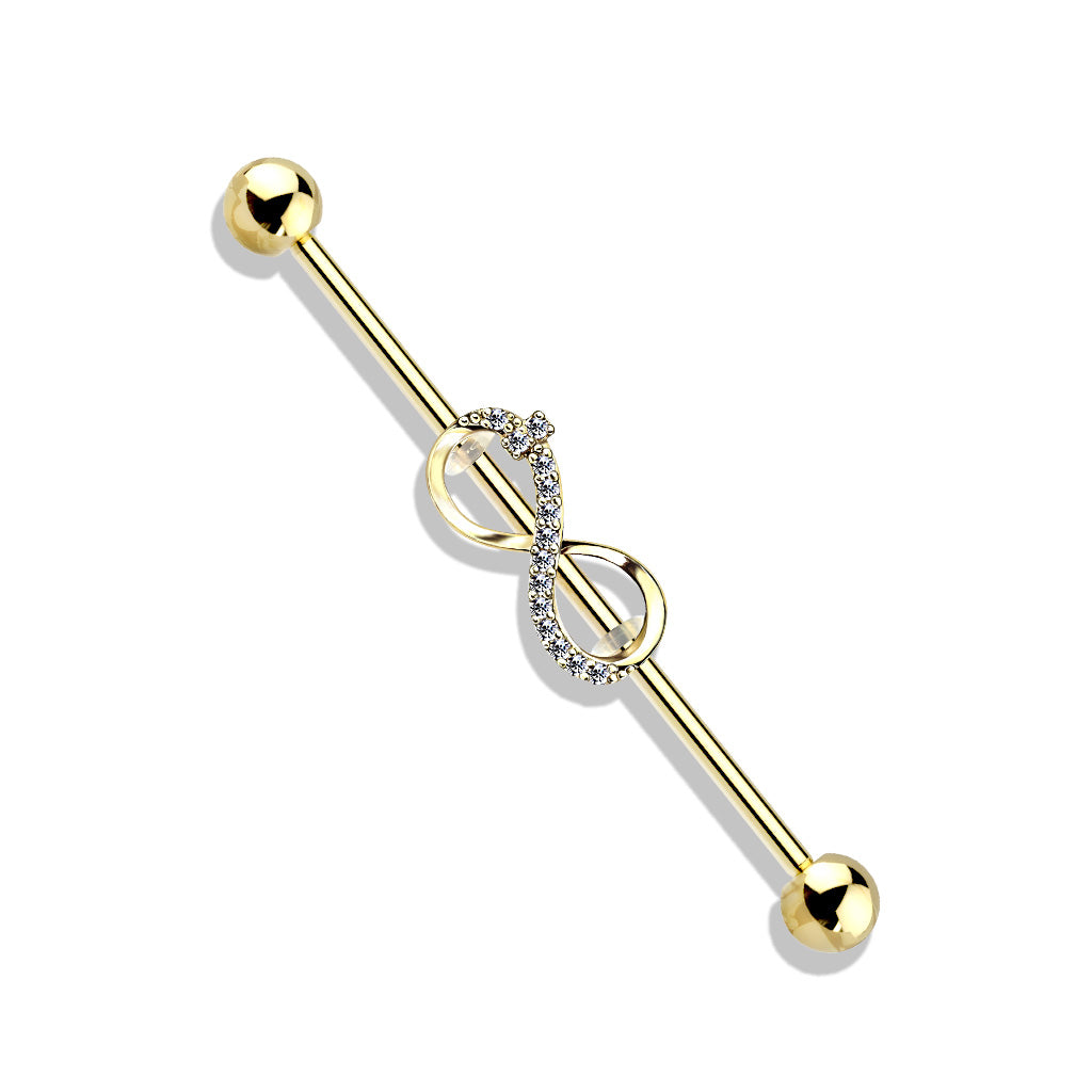 Paved Infinity 316L Surgical Steel Industrial Barbells